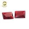 10*12mm red color crystal precious glass stones rectangle shape decorative glass stones