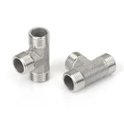 1/2 stainless steel 201 304 pipe fitting SUS male threads equal tee joint water plumbing pipe tee fitting
