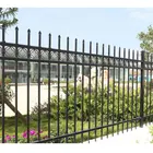 high-quality powder coated and galvanized ornamental black iron fence panels
