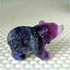 Wholesale Natural fluorite hand carved mini bear quartz crystal healing crystal animal carvings for birthday gift