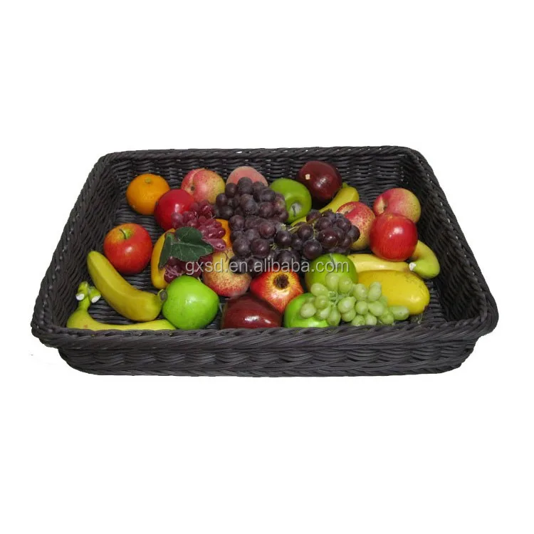 S & d卸売食品グレードpe籐wickerwork果物野菜スーパーマーケットディスプレイバスケット仕入れ・メーカー・工場