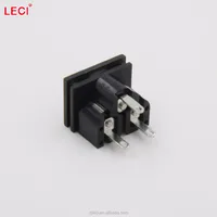 2.5A 250V Black 3 Pin IEC320 C6 Inlet Plug Power Socket