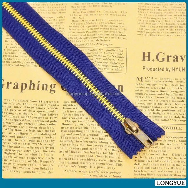 metal zippers wholesale antique brass size 10 polished tooth 7
