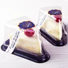 2018 Best selling Food grade Disposable plastic triangle cake slice box/Sandwich cake box packaging