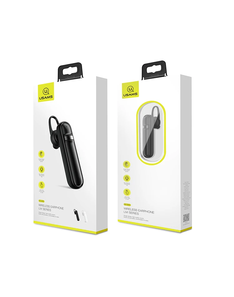USAMS US-LM001 LM Series Portable Mini Handfree V4.2 70mAh Earphone Wireless Earbuds - ANKUX.COM