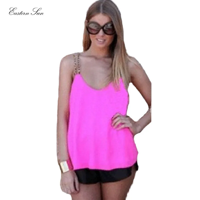 Sexy Print Chiffon Sleeveless Women Camis Cropped Ladies Spaghetti Strap Crop Tank Top White Blouse 2015 Fashion Summer