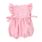 Plain Romper Baby Baby Plain Romper Plain Pink Flutter Sleeve Toddler Romper Cute Baby Bubble Romper