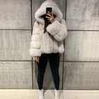 Fur Women's Coat Women's Winter Warm Soft Thick Real Fur Coat Lady Natural Fox Fur Jacket Hooded Genuine Fur Coat