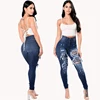 export jeans Women High Waist ladies sexy tight jeans pants With Holes