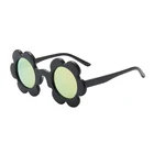 HIgh Quality Black Frame Children Sun Flower Glasses Trend Baby Sunglasses