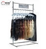 Visual Merchandising Delivery On Time Hair Product Shop Custom Design Lockable Metal Wire Wig Hair Extension Display Rack Stand