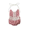 New style lace sleeveless jumpsuit tie straps baby girls beach romper