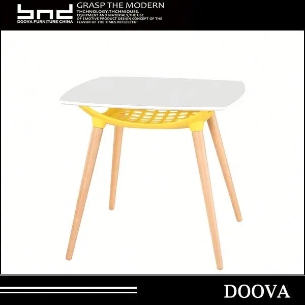 wood legs glass top popular dining table