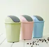 Cute plastic dustbin with cover shake swing lid table storage bin