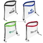 Custom Sport schools Clear transparent Design Clear Drawstring bag