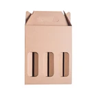 Custom corrugated paper cardboard 3 bottle wine beer packaging carton box