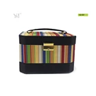 fashion luxury foldable 3 level canvas jewelry box with handle
