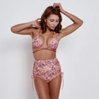 Poonliliya retail high waist side string crossing triangle bikini US market LOW MOQ