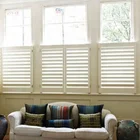 Interior Basswood /PVC/MDF Cafe Style Window Plantation Shutter