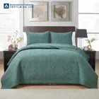 China supplier solid color Bedding set Quilted microfiber Bedspreads Set