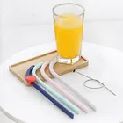 Portable Colorful Bubble Tea Soft Large Reusable Silicone Kid Custom Logo Drinking Straw