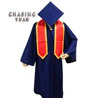 wholesales graduation cap gown and stole with trim
