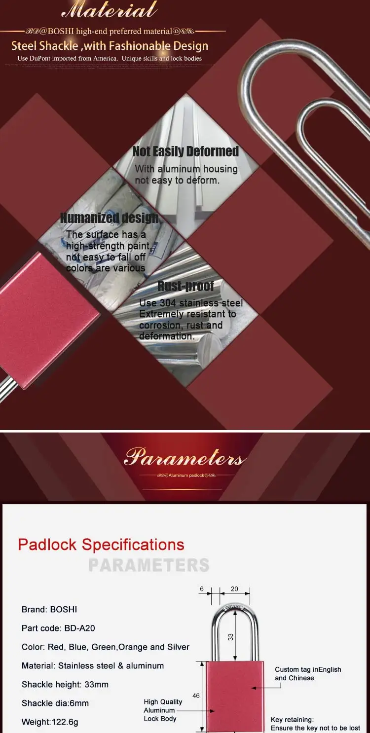 Auto-Popup Aluminum locks Colorful Padlock with Master Key