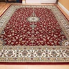 Large 5x8 Red Cream Beige Black Isfahan Area Rug Oriental Carpet 6x8 Rug Living Room Rugs