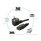 HF 2-prong pin EU AC Power Cord Cable to Cloverleaf Plug for PC inserts electric socket cord c13 power cable