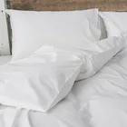 Wholesale White Color Percale Bed Sheet 100% Cotton Flat Sheet Set 4 Piece