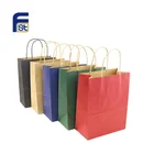 Cheap Brown Kraft Paper Packaging Bag With Handles For Promotion