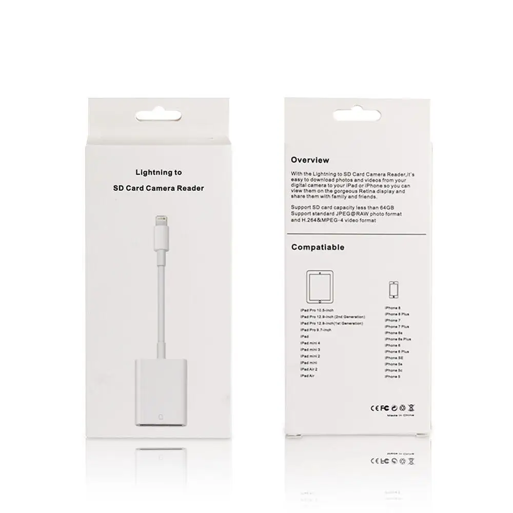 Lumière ning à USB3 Caméra Adaptateur Lecteur De Carte SD pour ipad iPhone X/8 Plus//7/6 /5 iPad Mini/Air - ANKUX.COM