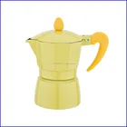yellow Aluminum Espresso coffee Pot with silicon ring