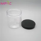 Candy Storage Clear Plastic Cookie Jars Wholesale with Black Cap