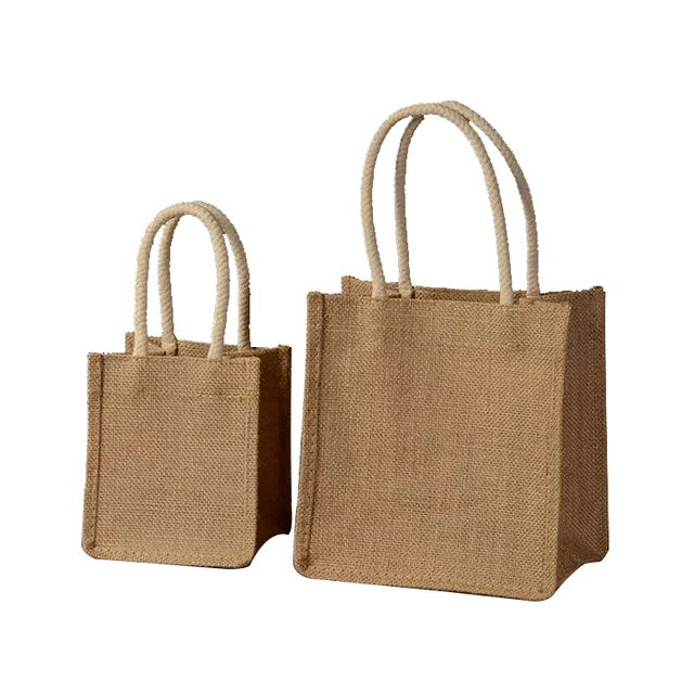 lovely linen drawstring shopping bag students school backpack