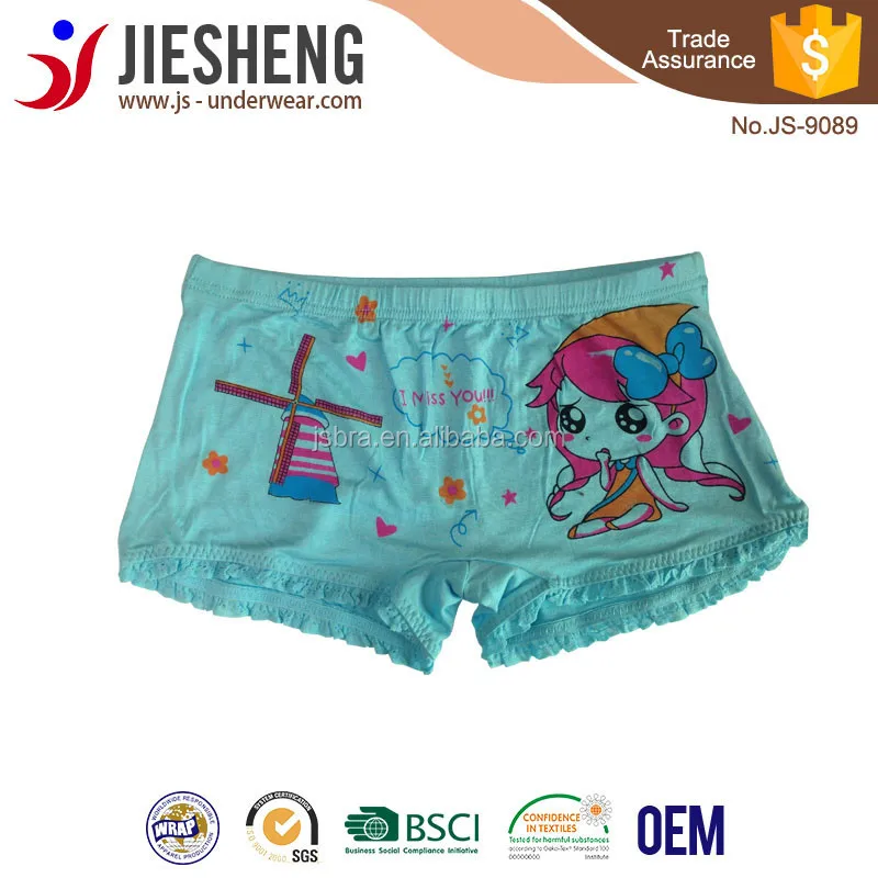 Young teen girl boxers underwear new models design from factory