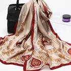 2019 Real Genuine Silk Chiffon Long Scarf Printed and Floral Multicolor Multifunctional