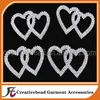 wholesale double heart diamante rhinestone buckles/crystal invitation ribbon slider wedding chair sash