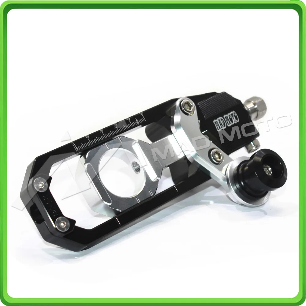 Motorcycle Chain Tensioner Adjuster with paddock bobbins kit for Yamaha YZF-R1 R1M R1S 2015 2016 2017 15 16 17 Black&Silver (7)