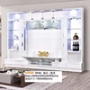 China Beno furniture competitive price TV cabinet 1M 2m long big white color glass wall units designs in living room pictures