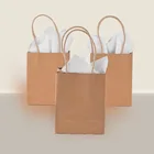 Offset Printing Brown Paper Bag Handles Factory Directly Sale Brown Craft Paper Bag Small Paper Bags with Handles
