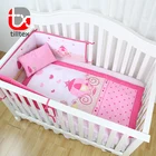 Cotton Baby Bedding Cartoon Castle Theme Printing Microfiber Baby Girl Crib Bedding Sets Cheap