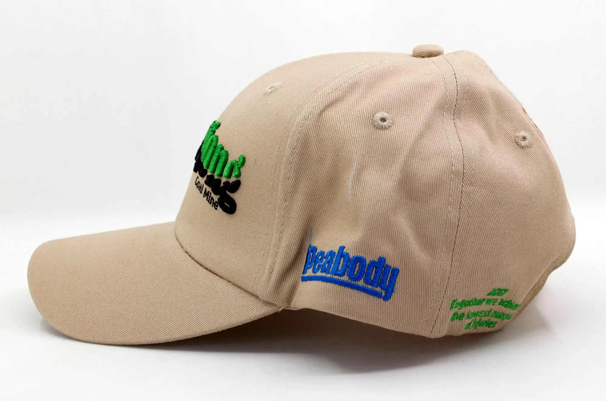 Wholesale 6 panel structured khaki embroidered baseball cap