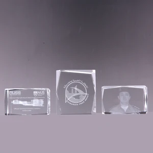wholesale 3d laser engraving crystal business gifts transparent