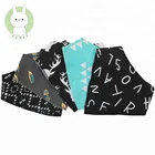 10-pack Absorbent 100 Organic Cotton Bandana Custom Printed Disposable Kid Child New Design Super Soft Drool Bibs