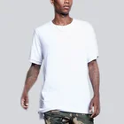 Blank apparel supplier OEM supplier rolled crew neck double layered t shirt mens