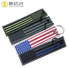 OEM ODM Woven Embroidery Usa Flag Personalized Keychain