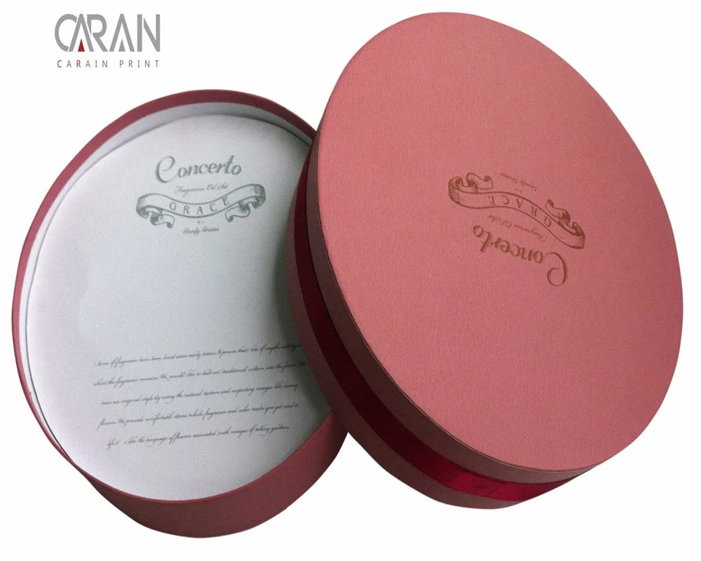 cylinder cosmetic package paperboard gift red cardboard round