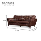 Italy Home Furniture Leather Sofa Living Room Furniture 3 Seat