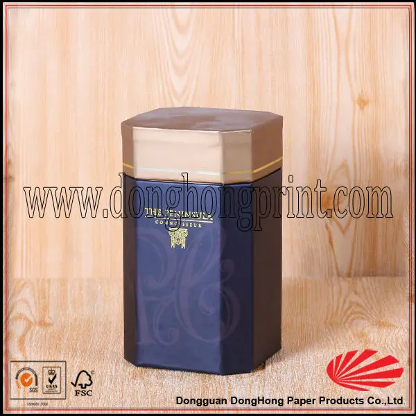 octagon coffee gift packaging cardboard cylinder box with lid